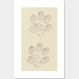 Spider Web Paw Prints Posters and Art